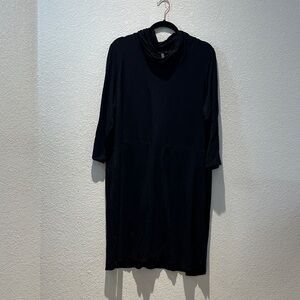 Eileen Fisher Charcoal Gray Cowl Neck Dress size xl